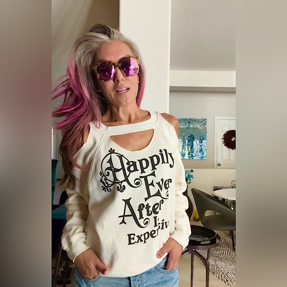 Wildfox CUSTOMIZED Oversized Ivory Black Letters Happily Ever After is EXPENSIVE - Picture 4 of 15